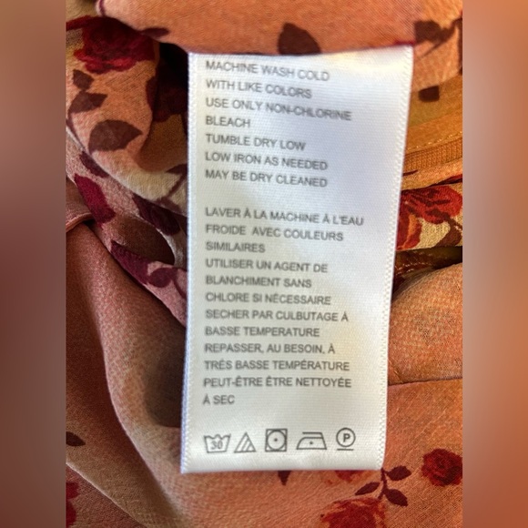 NWT Urban Outfitters‎ Marie Cowl Neck Dress Size Medium Pink Red Rose Romantic - Picture 8 of 9